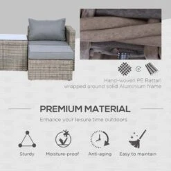 Outsunny 2-Seater Rattan Garden Furniture Set - Brown - 860-088 16 Outsunny 2-Seater Rattan Garden Furniture Set - Brown - 860-088 -OUTSUNNY Sales Shop o u outsunny 860 088 5