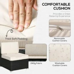 Outsunny 8 Piece Rattan Garden Furniture Set - Black - 860-096V00BK 14 Outsunny 8 Piece Rattan Garden Furniture Set - Black - 860-096V00BK -OUTSUNNY Sales Shop o u outsunny 860 096v00bk 3