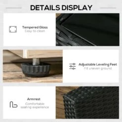 Outsunny 8 Piece Rattan Garden Furniture Set - Black - 860-096V00BK 16 Outsunny 8 Piece Rattan Garden Furniture Set - Black - 860-096V00BK -OUTSUNNY Sales Shop o u outsunny 860 096v00bk 5