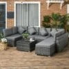 Outsunny 8 Piece Rattan Garden Furniture Set - Grey - 860-096V00GG -OUTSUNNY Sales Shop o u outsunny 860 096v00gg