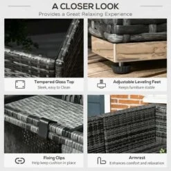 Outsunny 8 Piece Rattan Garden Furniture Set - Grey - 860-096V00GG -OUTSUNNY Sales Shop o u outsunny 860 096v00gg 5