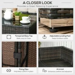 Outsunny 8 Piece Rattan Garden Furniture Set - Brown - 860-096V00MB -OUTSUNNY Sales Shop o u outsunny 860 096v00mb 5