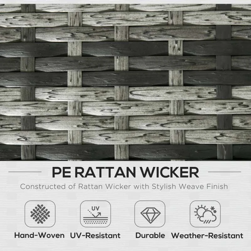 Outsunny 7-Seater Rattan Garden Furniture Set - Grey - 860-120V70GG 4 Outsunny 7-Seater Rattan Garden Furniture Set - Grey - 860-120V70GG - Image 4