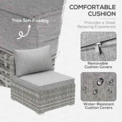 Outsunny Rattan Single Middle Sofa Chair - Light Grey - 860-130 14 Outsunny Rattan Single Middle Sofa Chair - Light Grey - 860-130 -OUTSUNNY Sales Shop o u outsunny 860 130 cushion