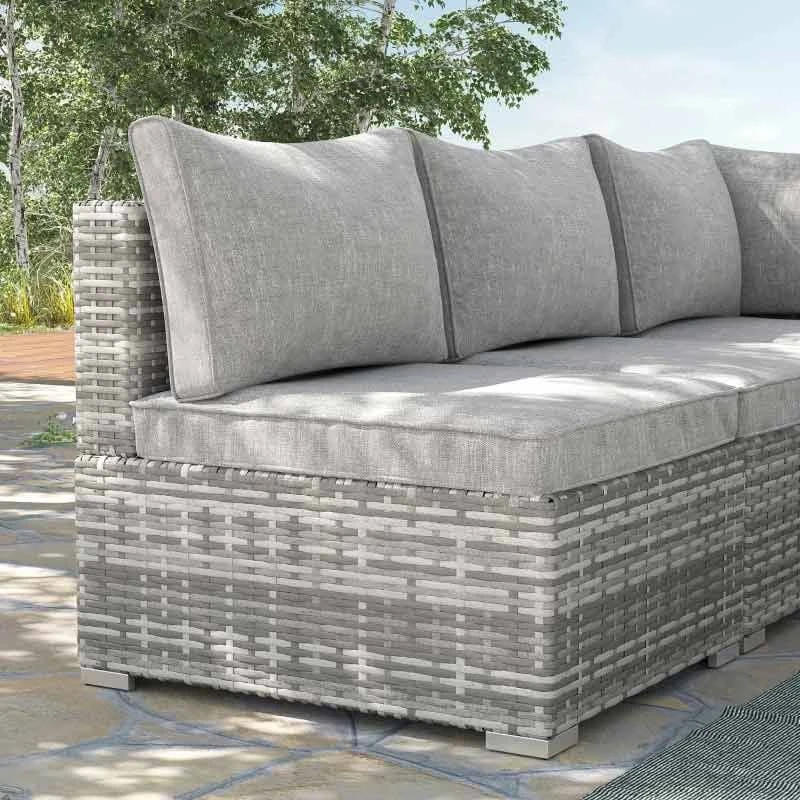 Outsunny Rattan Single Middle Sofa Chair - Light Grey - 860-130 1 Outsunny Rattan Single Middle Sofa Chair - Light Grey - 860-130
