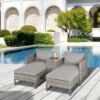 Outsunny 2-Seater Rattan Garden Furniture Set - Grey - 860-133 -OUTSUNNY Sales Shop o u outsunny 860 133