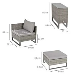 Outsunny 2-Seater Rattan Garden Furniture Set - Grey - 860-133 11 Outsunny 2-Seater Rattan Garden Furniture Set - Grey - 860-133 -OUTSUNNY Sales Shop o u outsunny 860 133 dimensions