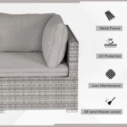 Outsunny PE Rattan Garden Corner Sofa - Grey 860-137GY -OUTSUNNY Sales Shop o u outsunny 860 137gy features