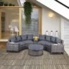 Outsunny 8-Seater Rattan Garden Furniture Set - Grey - 860-144V70CG -OUTSUNNY Sales Shop o u outsunny 860 144v70cg