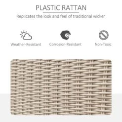 Outsunny 5 Piece Rattan Garden Furniture Set - Cream / Brown - 860-167 -OUTSUNNY Sales Shop o u outsunny 860 167 3