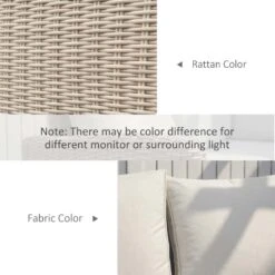 Outsunny 5 Piece Rattan Garden Furniture Set - Cream / Brown - 860-167 -OUTSUNNY Sales Shop o u outsunny 860 167 4