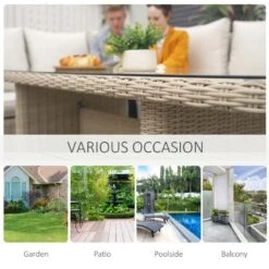 Outsunny 5 Piece Rattan Garden Furniture Set - Cream / Brown - 860-167 -OUTSUNNY Sales Shop o u outsunny 860 167 7