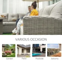 Outsunny 8-Seater Rattan Garden Furniture Set With Fire Pit - Grey - 860-170 -OUTSUNNY Sales Shop o u outsunny 860 170 6