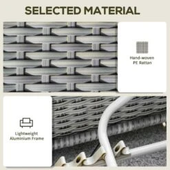 Outsunny 5-Seater Rattan Garden Furniture Set With Cushions - Grey - 860-179V70 -OUTSUNNY Sales Shop o u outsunny 860 179v70 3