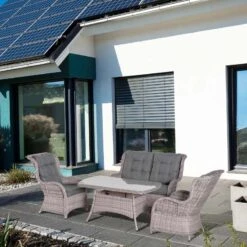 Outsunny 4-Seater Rattan Garden Furniture Set - Grey - 860-214V70 17 Outsunny 4-Seater Rattan Garden Furniture Set - Grey - 860-214V70 -OUTSUNNY Sales Shop o u outsunny 860 214v70 lifestyle