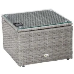 Outsunny 3-Seater Rattan Garden Furniture Set - Grey - 860-228V70 -OUTSUNNY Sales Shop o u outsunny 860 228v70 7