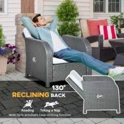 Outsunny 7-Seater Rattan Garden Furniture Set - Grey - 860-251V70GY 14 Outsunny 7-Seater Rattan Garden Furniture Set - Grey - 860-251V70GY -OUTSUNNY Sales Shop o u outsunny 860 251v70gy 3