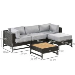 Outsunny 3-Seater Rattan Garden Furniture Set - Brown/Grey - 860-278V70BN -OUTSUNNY Sales Shop o u outsunny 860 278v70bn dimensions