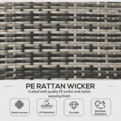 Outsunny 5-Seater Rattan Garden Furniture Set - Grey - 860-292V00GG -OUTSUNNY Sales Shop o u outsunny 860 292v00gg 3