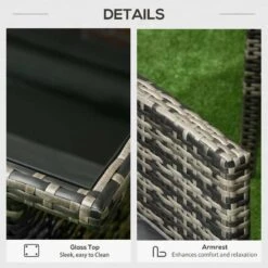 Outsunny 5-Seater Rattan Garden Furniture Set - Grey - 860-292V00GG -OUTSUNNY Sales Shop o u outsunny 860 292v00gg 4