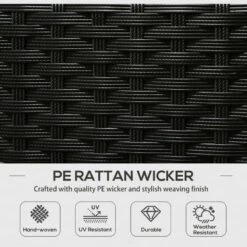 Outsunny 5-Seater Rattan Garden Furniture Set - Black/White - 860-292V70BK -OUTSUNNY Sales Shop o u outsunny 860 292v70bk 2