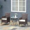 Outsunny Set Of 2 Rattan Armchairs - Mixed Brown - 861-004BN -OUTSUNNY Sales Shop o u outsunny 861 004bn