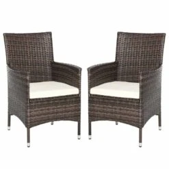 Outsunny Set Of 2 Rattan Armchairs - Mixed Brown - 861-004BN -OUTSUNNY Sales Shop o u outsunny 861 004bn 4