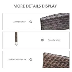 Outsunny Set Of 2 Rattan Armchairs - Mixed Brown - 861-004BN -OUTSUNNY Sales Shop o u outsunny 861 004bn details