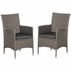 Outsunny Set Of 2 Rattan Armchairs - Grey - 861-004GY -OUTSUNNY Sales Shop o u outsunny 861 004gy 2