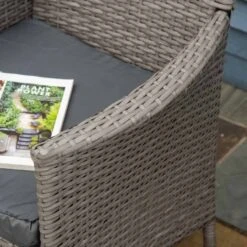Outsunny Set Of 2 Rattan Armchairs - Grey - 861-004GY -OUTSUNNY Sales Shop o u outsunny 861 004gy arms