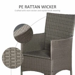 Outsunny Set Of 2 Rattan Armchairs - Grey - 861-004GY -OUTSUNNY Sales Shop o u outsunny 861 004gy rattan