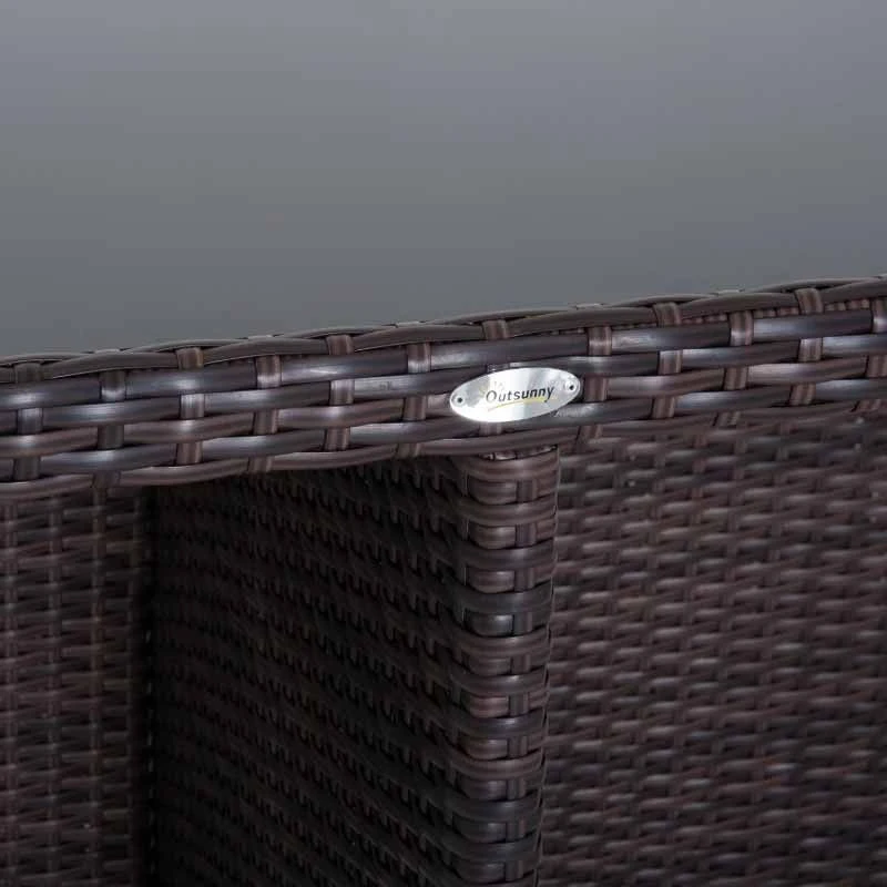 Outsunny 8-Seater Rattan Dining Table & Chairs Set - Brown - 861-028BN 10 Outsunny 8-Seater Rattan Dining Table & Chairs Set - Brown - 861-028BN - Image 10