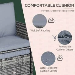 Outsunny 11 Piece Patio Dining Rattan Wicker Table & Chairs Set With Footrest - Mixed Grey - 861-031GY -OUTSUNNY Sales Shop o u outsunny 861 031gy cushion