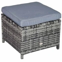 Outsunny 11 Piece Patio Dining Rattan Wicker Table & Chairs Set With Footrest - Mixed Grey - 861-031GY -OUTSUNNY Sales Shop o u outsunny 861 031gy footrest