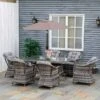 Outsunny 6-Seater Patio Rattan Wicker Dining Table & Armchairs Set - 861-037V70 -OUTSUNNY Sales Shop o u outsunny 861 037v70