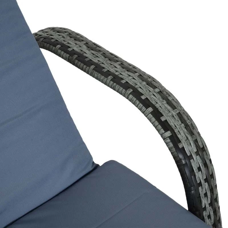 Outsunny Rattan Reclining Sun Lounger - Grey - 862-005V01GY 8 Outsunny Rattan Reclining Sun Lounger - Grey - 862-005V01GY - Image 8