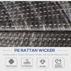 Outsunny 4-Seater Rattan Garden Furniture Set With Canopy - Grey/Blue - 862-021V70GY -OUTSUNNY Sales Shop o u outsunny 862 021v70gy 3