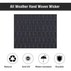 Outsunny 2 Seater Rattan Reclining Sun Lounger Set - Grey - 862-023V71BK -OUTSUNNY Sales Shop o u outsunny 862 023v71bk 3