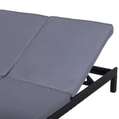 Outsunny 2 Seater Rattan Reclining Sun Lounger Set - Grey - 862-023V71BK -OUTSUNNY Sales Shop o u outsunny 862 023v71bk 6