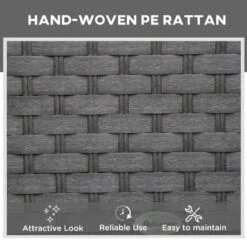 Outsunny 2 Seater Rattan Reclining Sun Lounger Set With Table - Grey - 862-024V01 13 Outsunny 2 Seater Rattan Reclining Sun Lounger Set With Table - Grey - 862-024V01 -OUTSUNNY Sales Shop o u outsunny 862 024v01 2