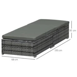 Outsunny Rattan Reclining Sun Lounger - Grey - 862-025 12 Outsunny Rattan Reclining Sun Lounger - Grey - 862-025 -OUTSUNNY Sales Shop o u outsunny 862 025 dimensions