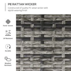 Outsunny 2-Seater Rattan Reclining Sun Lounger Set - Reclining - Grey - 862-032V70 -OUTSUNNY Sales Shop o u outsunny 862 032v70 2