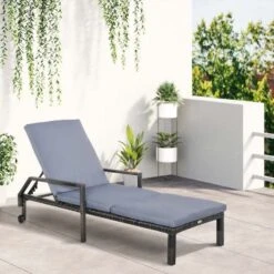 Outsunny Rattan Reclining Sun Lounger - Grey - 862-035V70 17 Outsunny Rattan Reclining Sun Lounger - Grey - 862-035V70 -OUTSUNNY Sales Shop o u outsunny 862 035v70 lifestyle