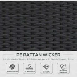 Outsunny 4 Piece Rattan Garden Day Bed - Grey - 862-056V70 -OUTSUNNY Sales Shop o u outsunny 862 056v70 2