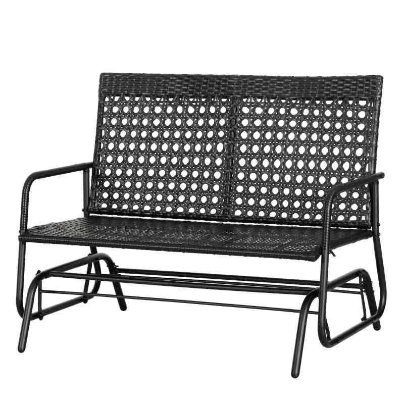 Outsunny 2 Seater Wicker Garden Bench 760x1200x900mm - Black - 867-002 2 Outsunny 2 Seater Wicker Garden Bench 760x1200x900mm - Black - 867-002 - Image 2