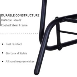 Outsunny 2 Seater Wicker Garden Bench 760x1200x900mm - Black - 867-002 14 Outsunny 2 Seater Wicker Garden Bench 760x1200x900mm - Black - 867-002 -OUTSUNNY Sales Shop o u outsunny 867 002 3