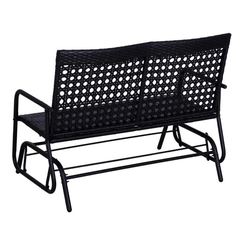 Outsunny 2 Seater Wicker Garden Bench 760x1200x900mm - Black - 867-002 9 Outsunny 2 Seater Wicker Garden Bench 760x1200x900mm - Black - 867-002 - Image 9