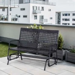 Outsunny 2 Seater Wicker Garden Bench 760x1200x900mm - Black - 867-002 19 Outsunny 2 Seater Wicker Garden Bench 760x1200x900mm - Black - 867-002 -OUTSUNNY Sales Shop o u outsunny 867 002 lifestyle
