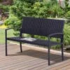 Outsunny Rattan 2-Seater Loveseat Garden Bench - Black - 867-022 -OUTSUNNY Sales Shop o u outsunny 867 022