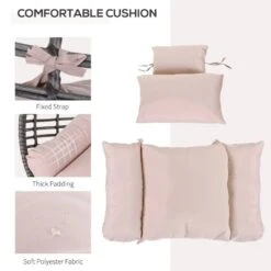 Outsunny PE Teardrop Rattan Egg Chair With Cushions - Beige-Grey - 867-047V70 -OUTSUNNY Sales Shop o u outsunny 867 047v70 cushion